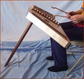 Picture of screw in lap leg for hammered dulcimer